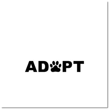 Adopt Dog Cat Paw Print Vinyl Decal Sticker