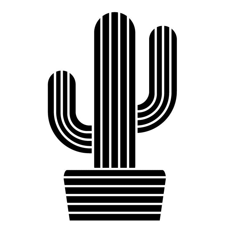 Linear Cactus Vinyl Decal Sticker PRODUCTION DecalChimp