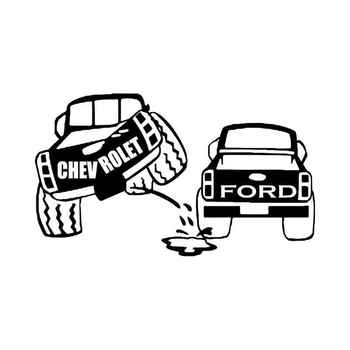 Chevy Truck Peeing Ford Vinyl Decal Sticker