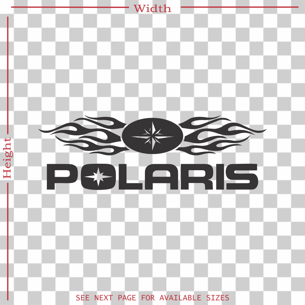 atv polaris with flames vinyl decal sticker
