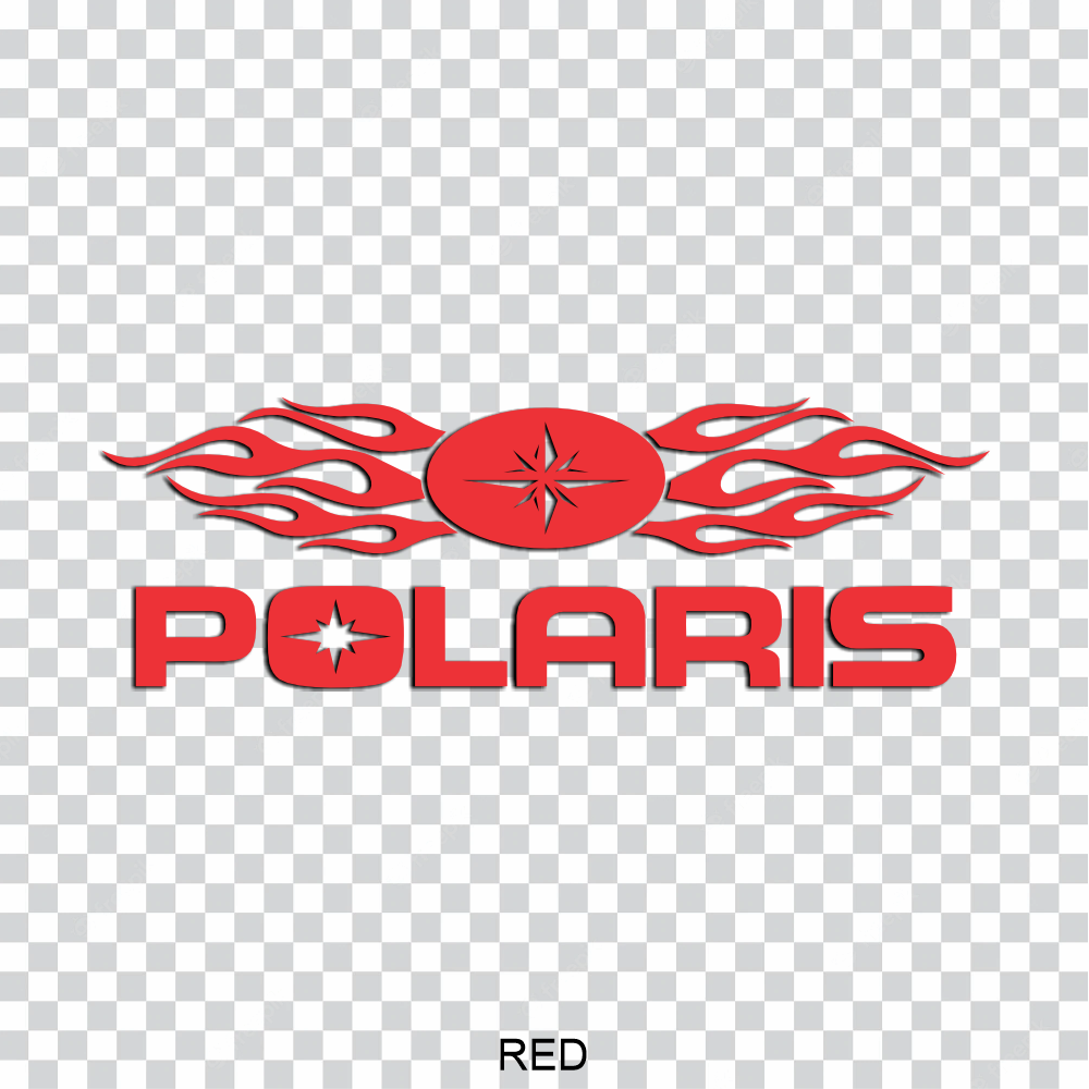atv polaris with flames vinyl decal sticker