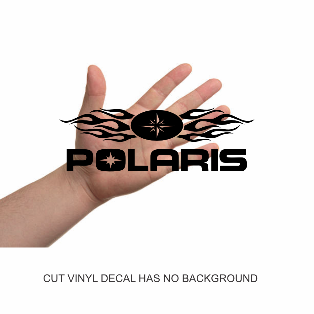 atv polaris with flames vinyl decal sticker
