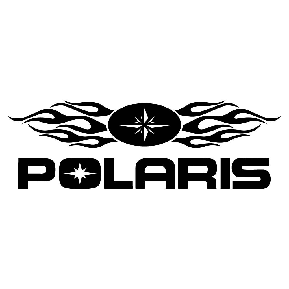 atv polaris with flames vinyl decal sticker