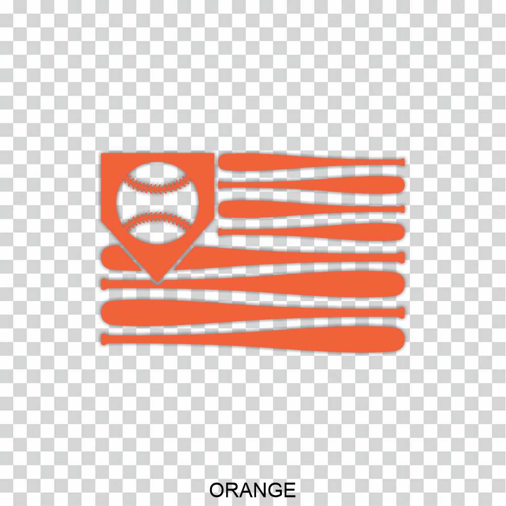 baseball bat american flag window decal sticker