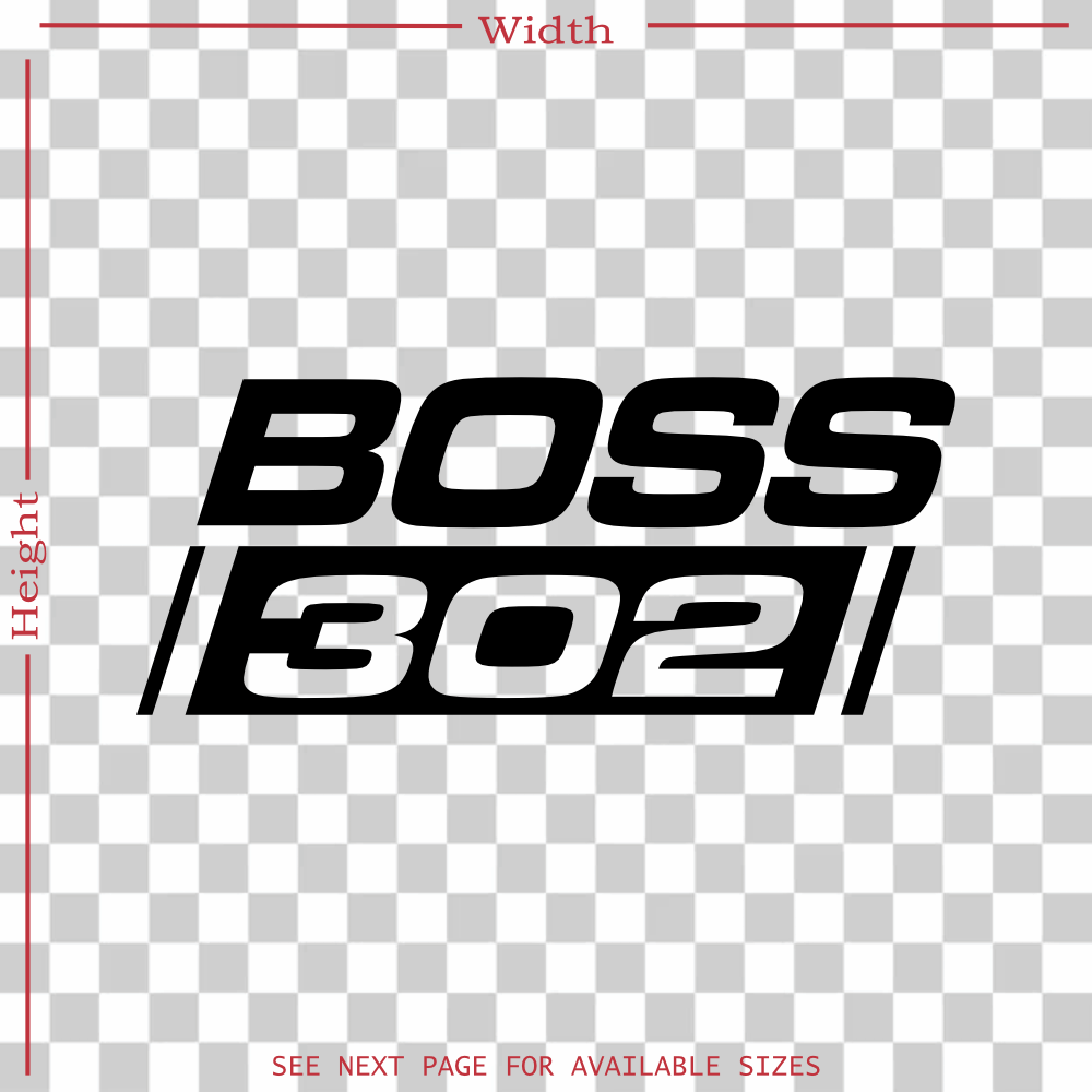boss 302 ford mustang bumper mach toolbox vinyl decal sticker