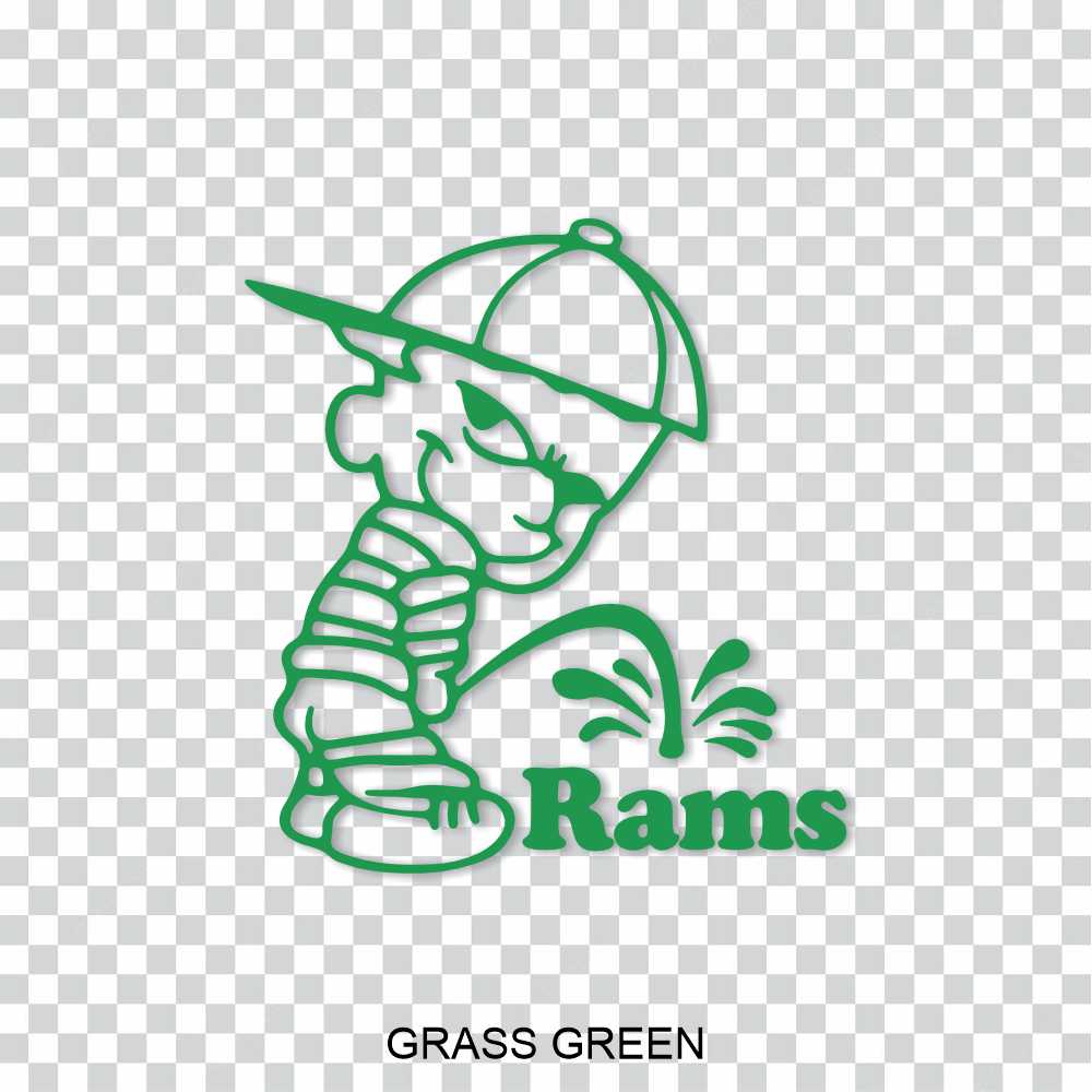 calvin piss on st louis rams decal stickers