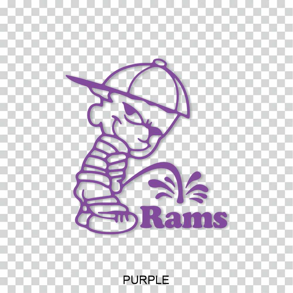 calvin piss on st louis rams decal stickers