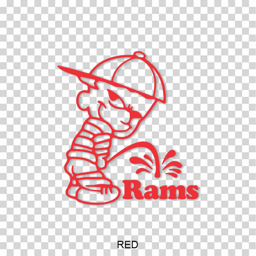 calvin piss on st louis rams decal stickers