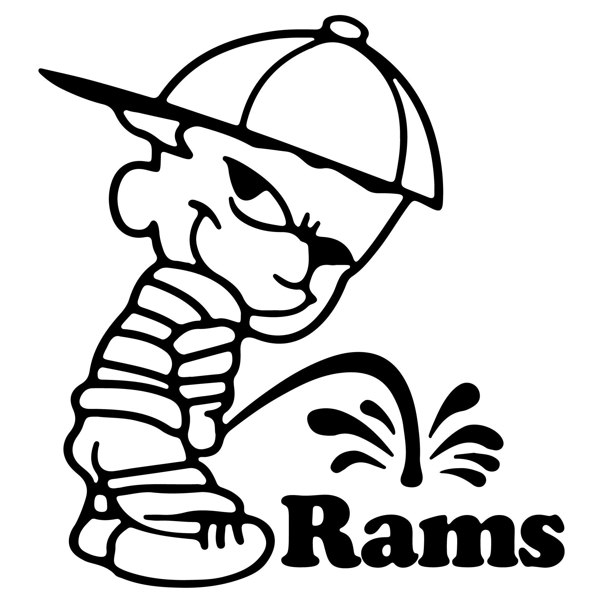 calvin piss on st louis rams decal stickers