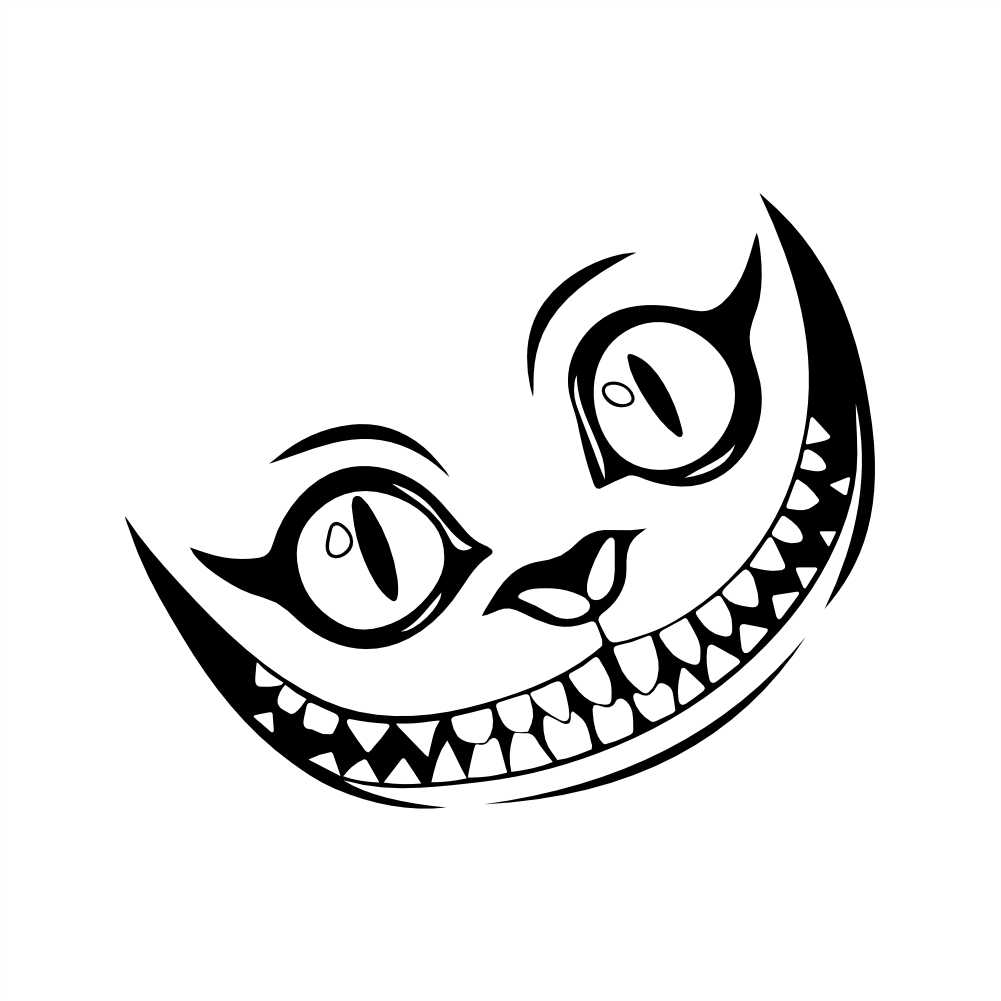 cheshire cat grin vinyl decal sticker