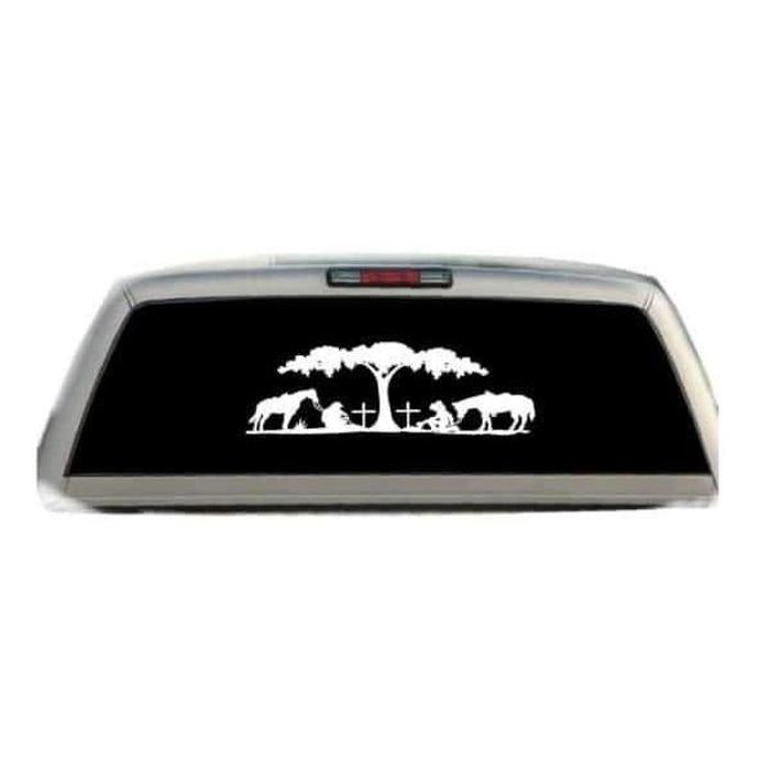 Cowboy Cowgirl Prayer Rear window Windshield Banner Decal Sticker