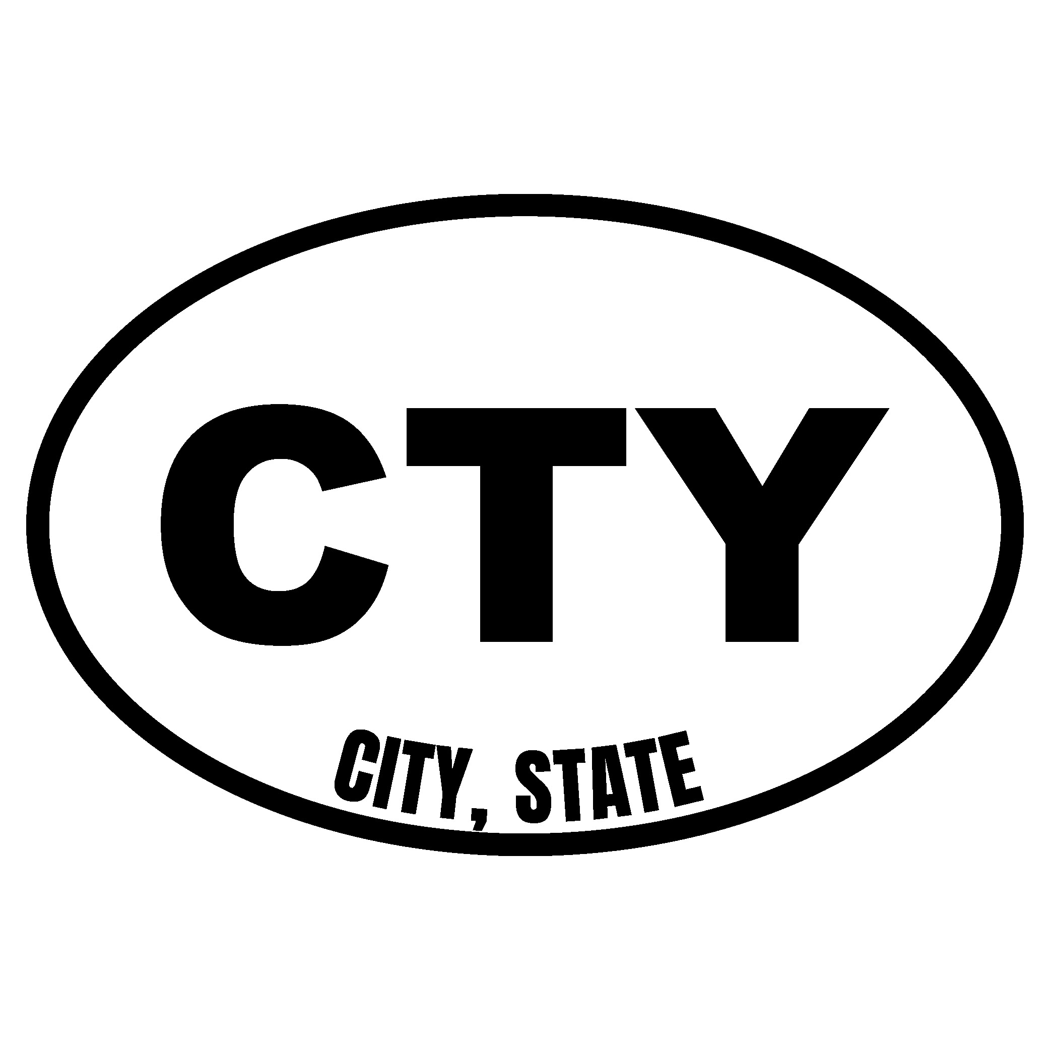 custom city oval vinyl decal sticker