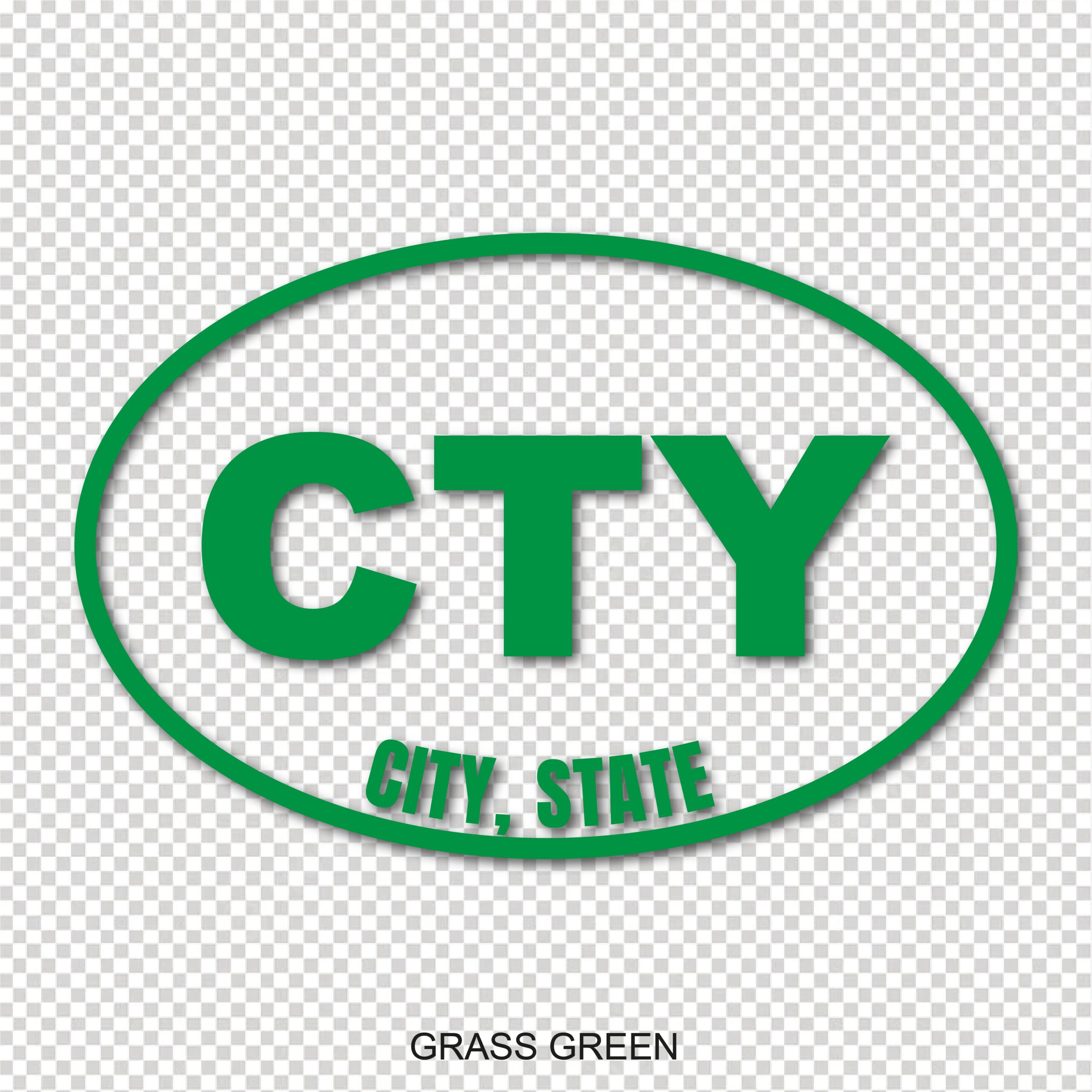 custom city oval vinyl decal sticker