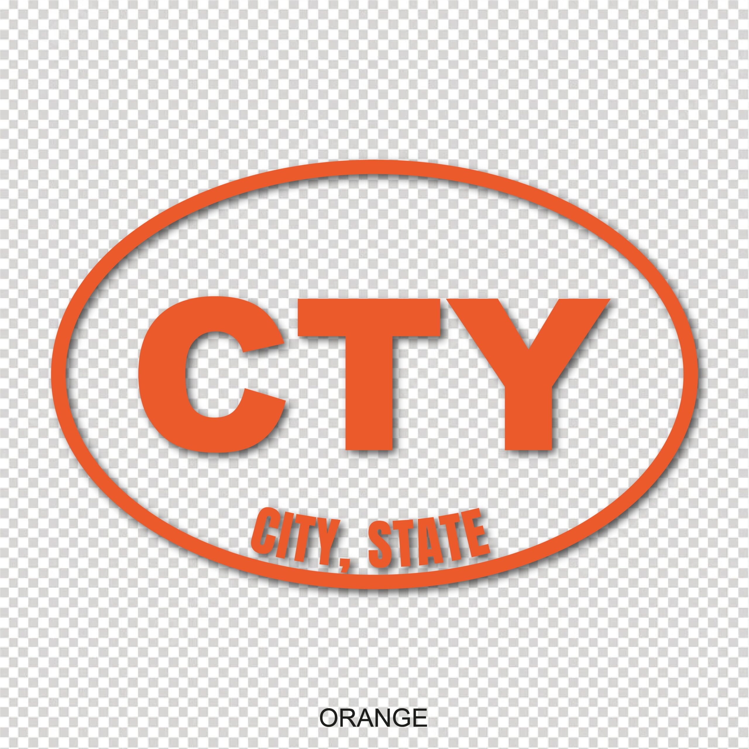 custom city oval vinyl decal sticker