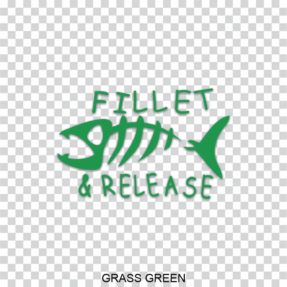 fillet release fishing vinyl decal sticker