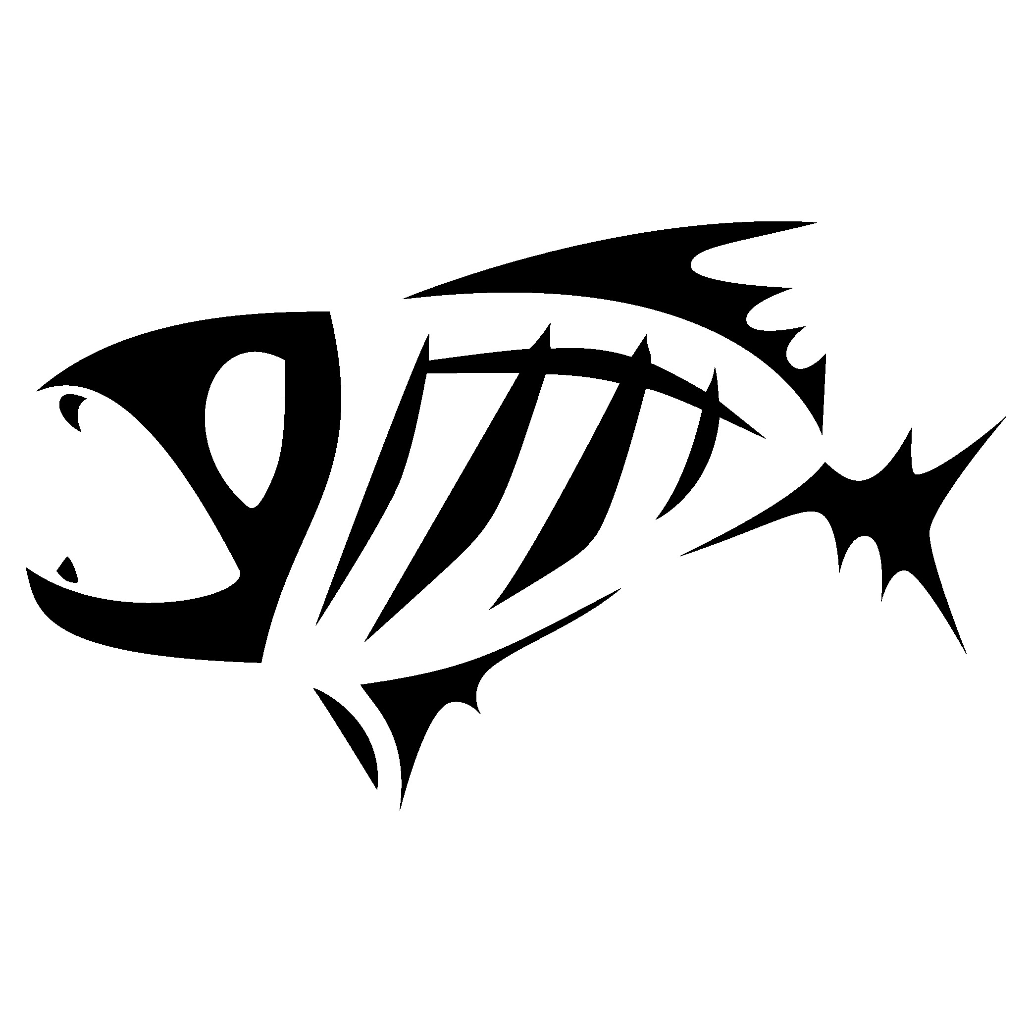 fish skeleton sportsman style 4 vinyl decal sticker