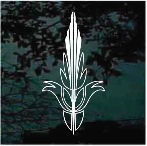 Floral Fleur de Lis Pinstripe Vinyl Decal Sticker