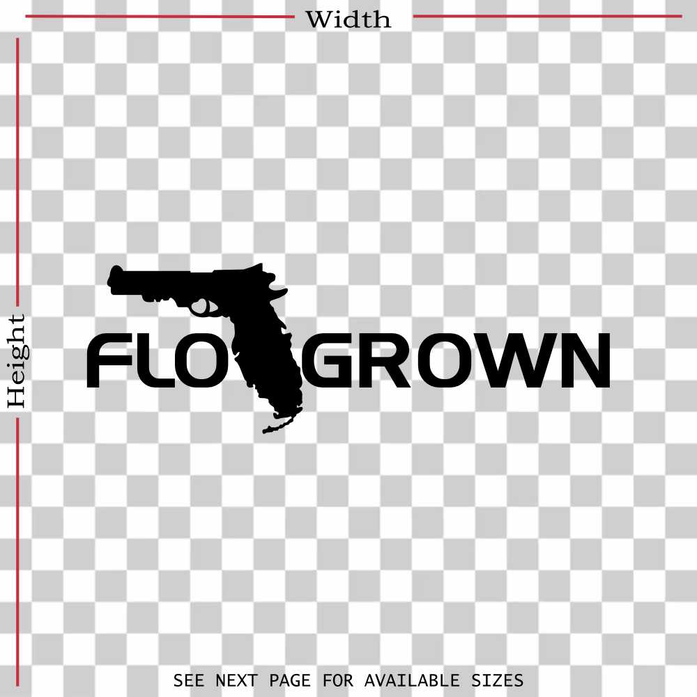 florida grown gun pistol decal sticker