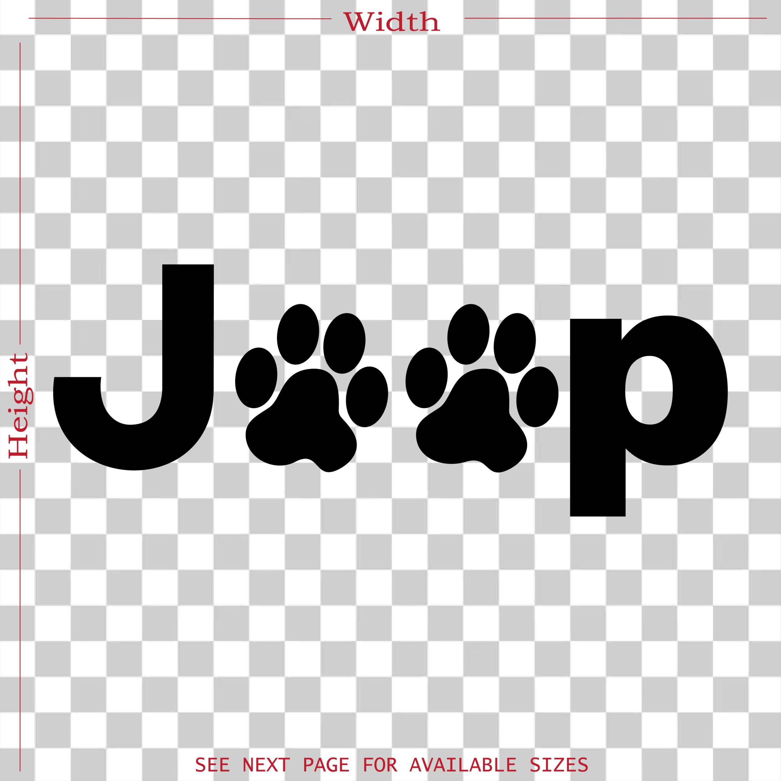 jeep dog paw prints vinyl decal sticker