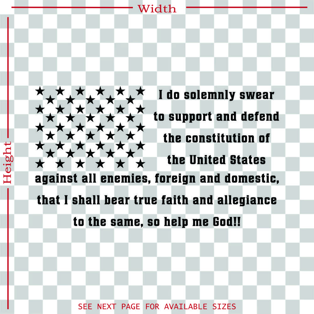 oath of enlistment flag vinyl decal sticker