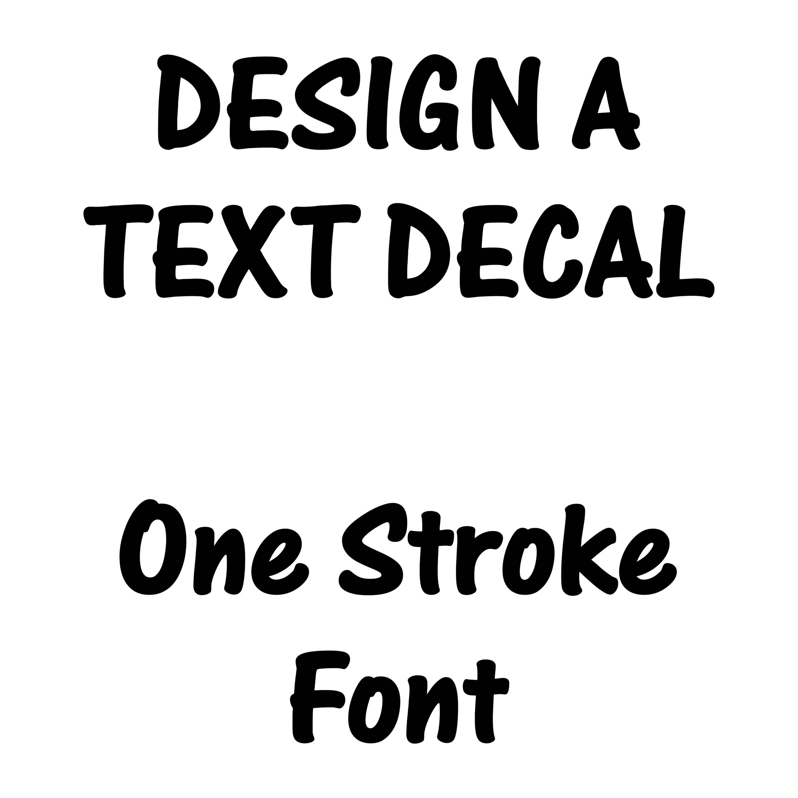 one stroke font custom text vinyl decal sticker