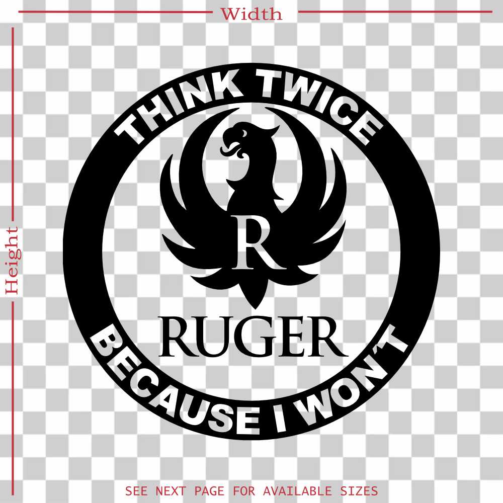 protected by ruger firearms vinyl decal sticker