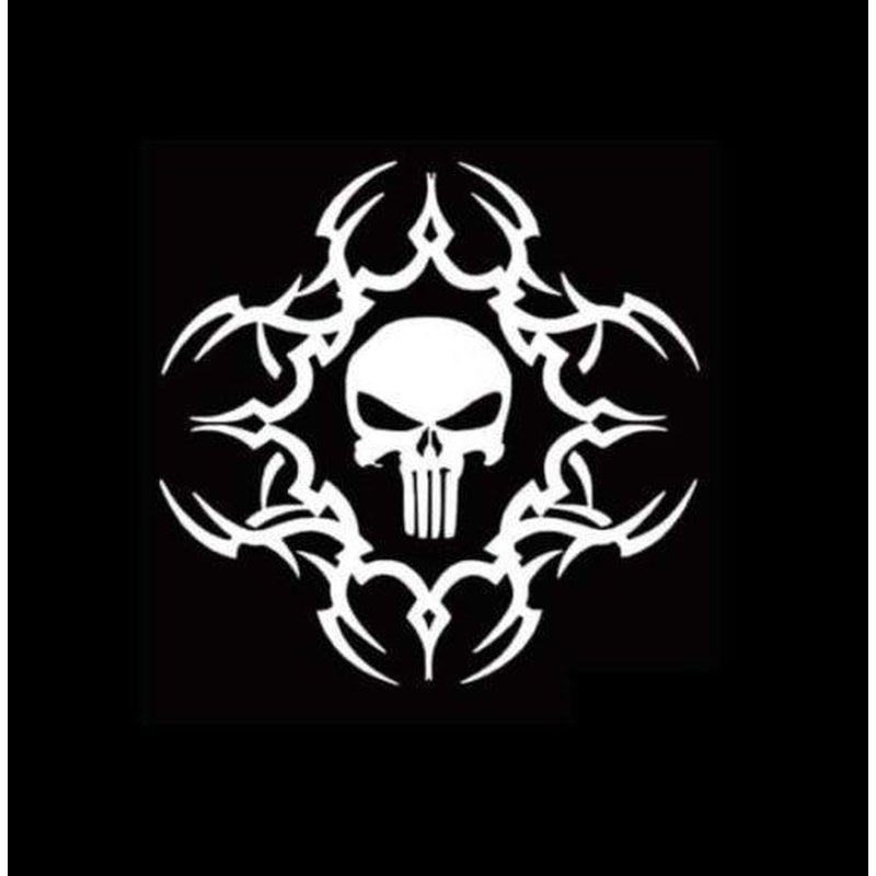 Punisher Skull Tribal Window Decal Sticker