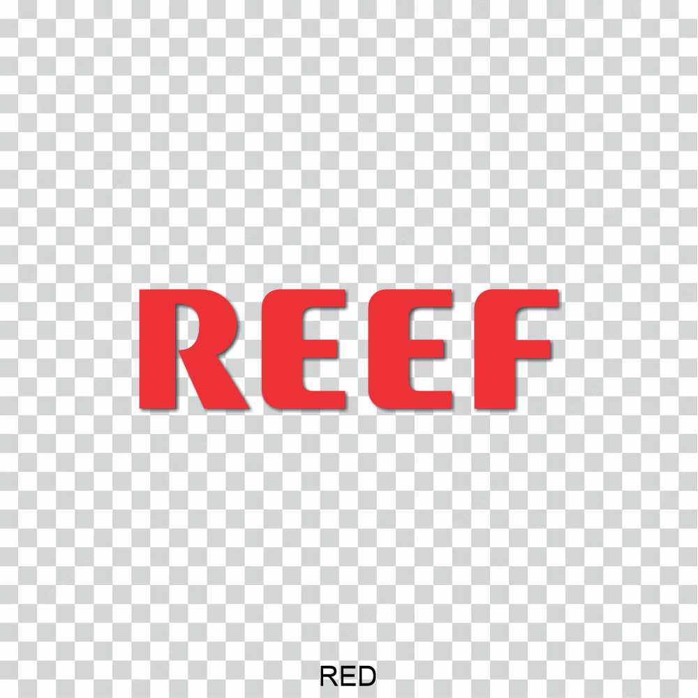 reef text simple surfing vinyl decal sticker