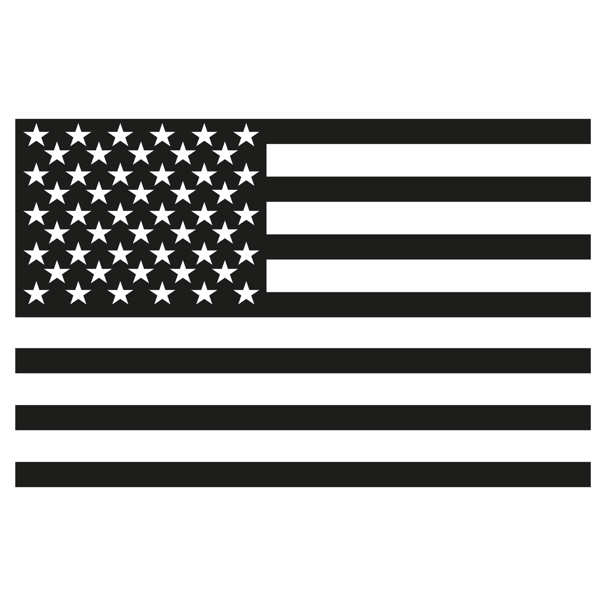 set of american flag flat single color vinyl decal sticker