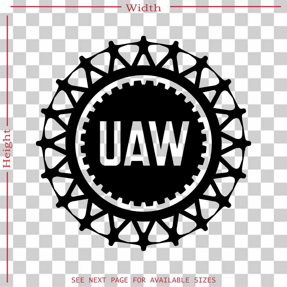 united auto workers uaw logo window decal sticker